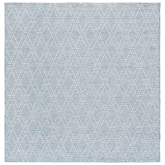 SAFAVIEH Sunset Jenelle Geometric Indoor/Outdoor Area Rug, Aqua/Beige, 6'7" x 6'7" Square