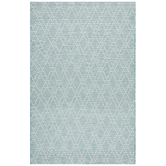 SAFAVIEH Sunset Jenelle Geometric Indoor/Outdoor Area Rug, Aqua/Beige, 8' x 10'