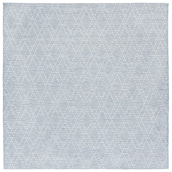 SAFAVIEH Sunset Jenelle Geometric Indoor/Outdoor Area Rug, Blue/Grey, 6'7" x 6'7" Square