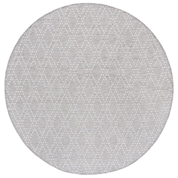 SAFAVIEH Sunset Jenelle Geometric Indoor/Outdoor Area Rug, Lavender/Grey, 6'7" x 6'7" Round
