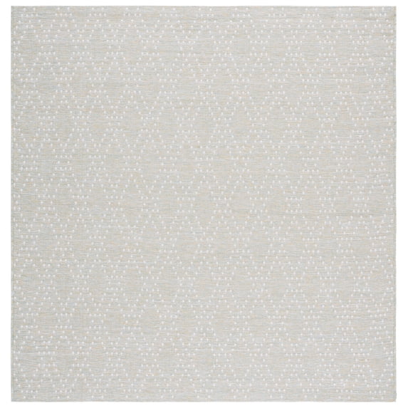 SAFAVIEH Sunset Jenelle Geometric Indoor/Outdoor Area Rug, Light Green/Yellow, 6'7" x 6'7" Square