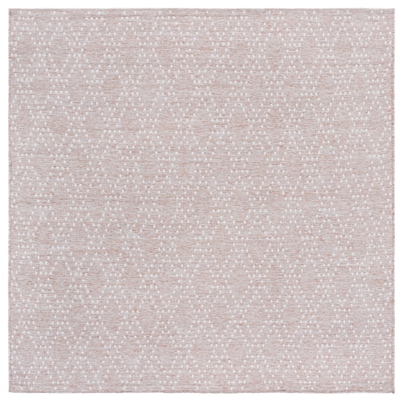 SAFAVIEH Sunset Jenelle Geometric Indoor/Outdoor Area Rug, Rust/Grey, 6'7" x 6'7" Square