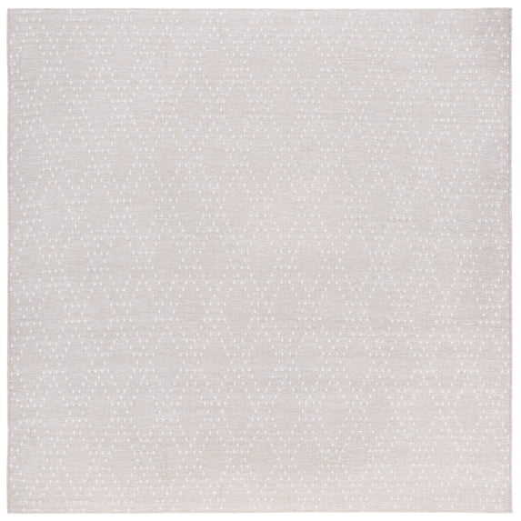 SAFAVIEH Sunset Jenelle Geometric Indoor/Outdoor Area Rug, Salmon/Grey, 6'7" x 6'7" Square