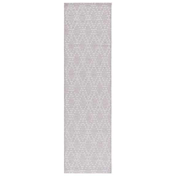 SAFAVIEH Sunset Jenelle Geometric Indoor/Outdoor Runner Rug, Lavender/Grey, 2'2" x 8'