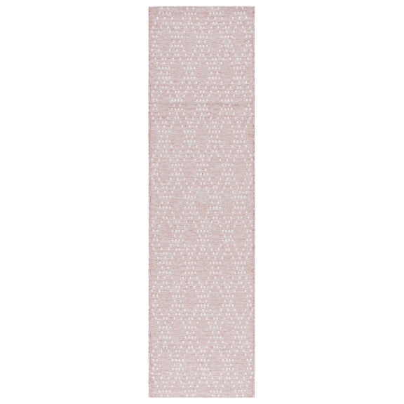 SAFAVIEH Sunset Jenelle Geometric Indoor/Outdoor Runner Rug, Rust/Grey, 2'2" x 8'