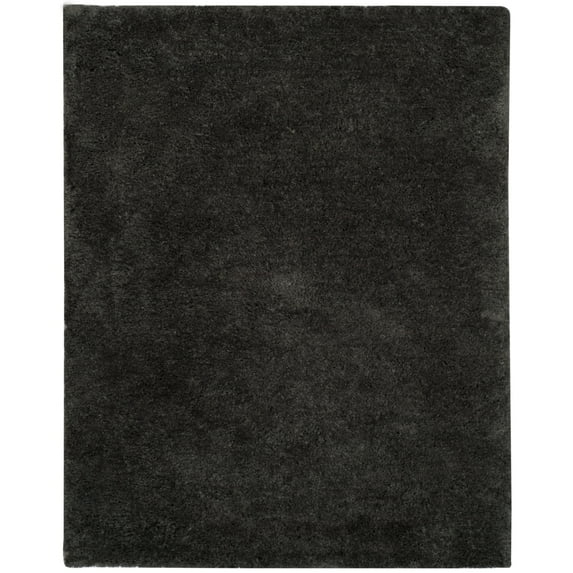 SAFAVIEH Supreme Charlton Solid Plush Polyester Shag Area Rug, Dark Grey, 8' x 10'