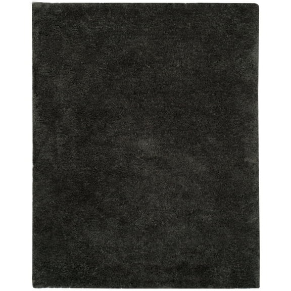 SAFAVIEH Supreme Charlton Solid Plush Polyester Shag Area Rug, Dark Grey, 8' x 10'