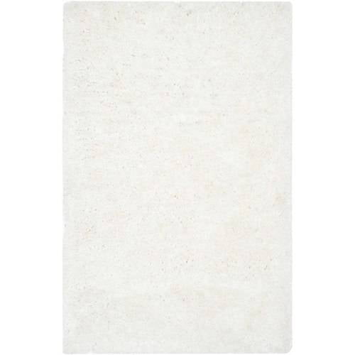 Ivory Hand-Tufted Rectangular Shag Area Rug, 3' x 5'