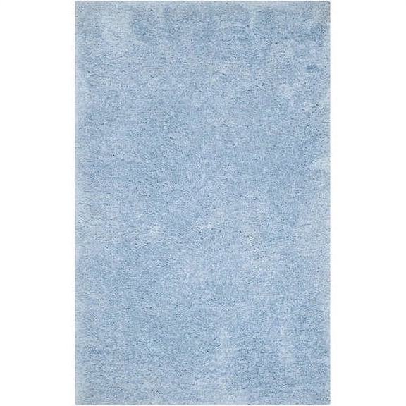 SAFAVIEH Supreme Charlton Solid Plush Polyester Shag Area Rug, Light Blue, 4' x 6'