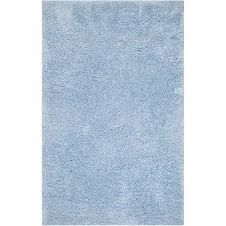 SAFAVIEH Supreme Charlton Solid Plush Polyester Shag Area Rug, Light Blue, 4' x 6'