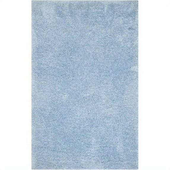 SAFAVIEH Supreme Charlton Solid Plush Polyester Shag Area Rug, Light Blue, 4' x 6'
