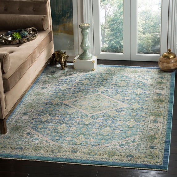 SAFAVIEH Sutton Ivy Floral Bordered Area Rug, Blue, 5' x 7'