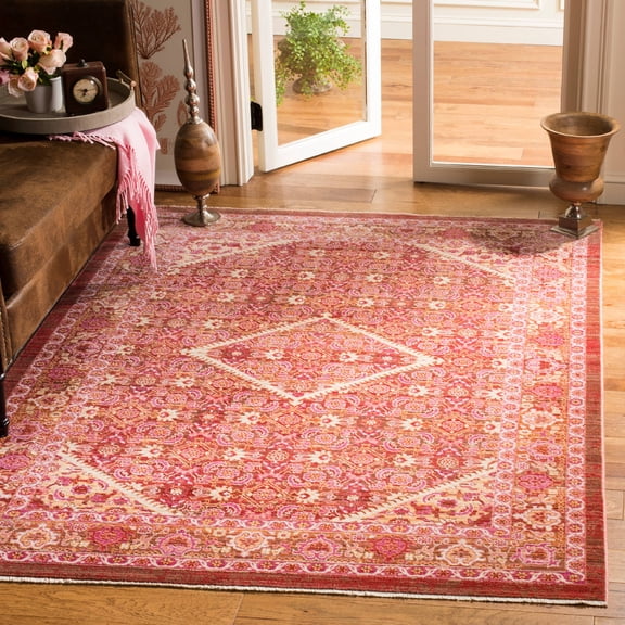 SAFAVIEH Sutton Ivy Floral Bordered Area Rug, Rust, 8' x 10'