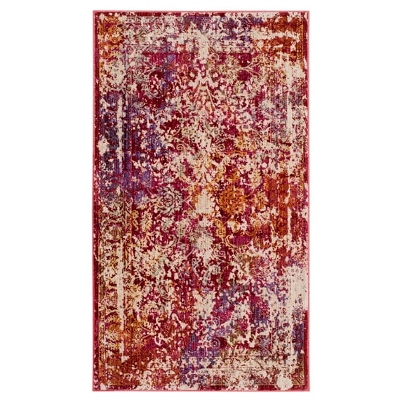 SAFAVIEH Sutton Jamaar Transitional Area Rug, Fuchsia/Ivory, 8' x 10'