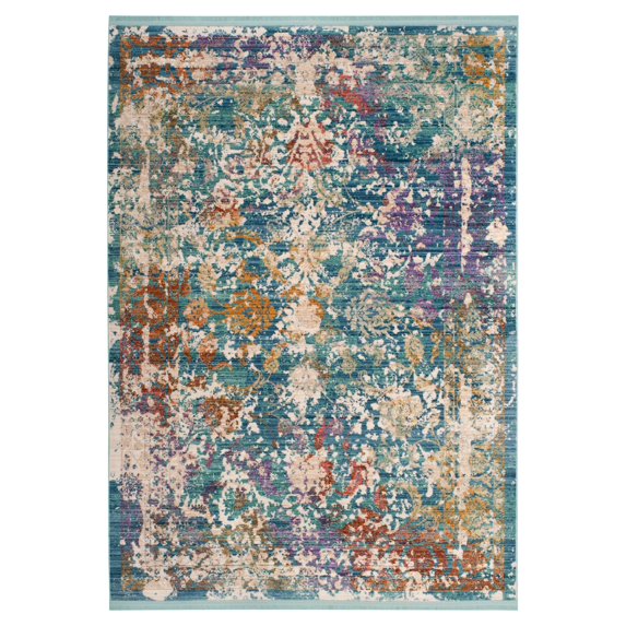 SAFAVIEH Sutton Jamaar Transitional Area Rug, Turquoise/Lavender, 6' x 6' Square