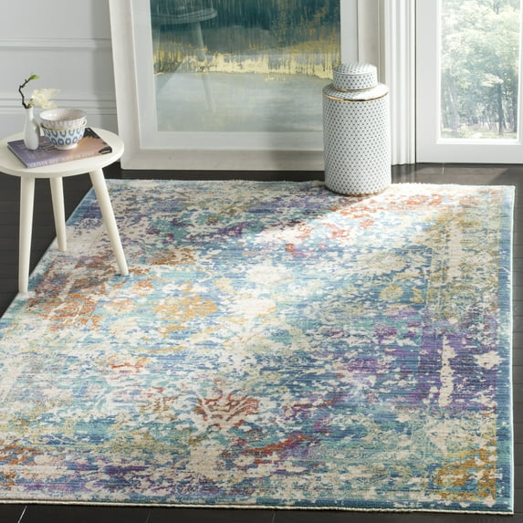 SAFAVIEH Sutton Jamaar Transitional Area Rug, Turquoise/Lavender, 9' x 13'