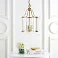 thumbnail image 1 of Safavieh Sutton Place Contemporary Adjustable Height 4-light LED Brass Lantern Pendant Lights, 1 of 7