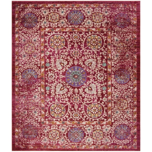 SAFAVIEH Sutton Roswell Transitional Area Rug, Fuchsia/Ivory, 9' x 13'