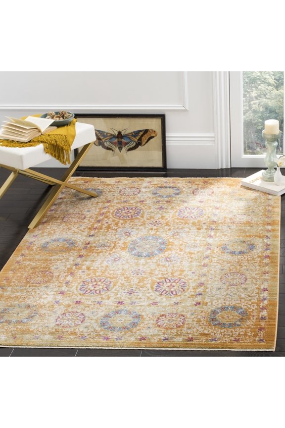 Sutton Roswell Transitional Area Rug, Gold/Ivory, 4' x 6'