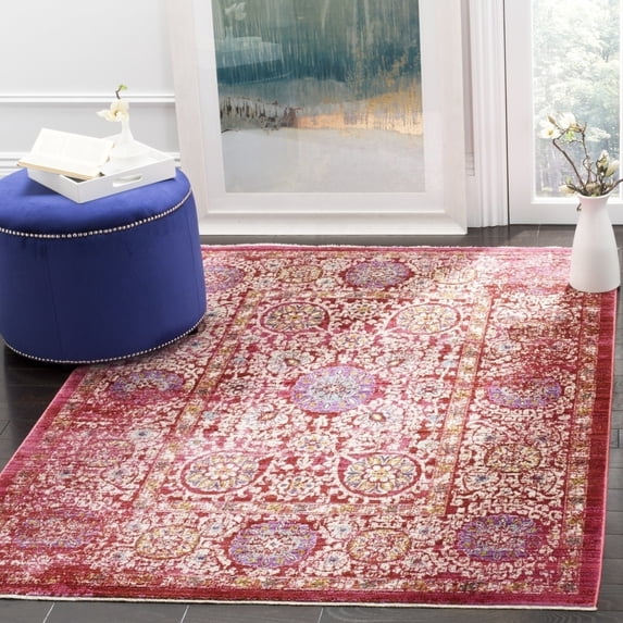 SAFAVIEH Sutton Roswell Transitional Runner Rug, Fuchsia/Ivory, 3' x 10'