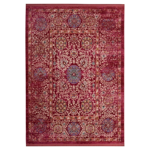SAFAVIEH Sutton Roswell Transitional Runner Rug, Fuchsia/Ivory, 3' x 10'