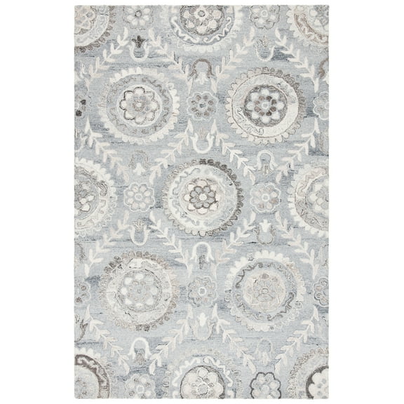 SAFAVIEH Suzani Sylvia Oriental Area Rug, Grey, 4' x 6'