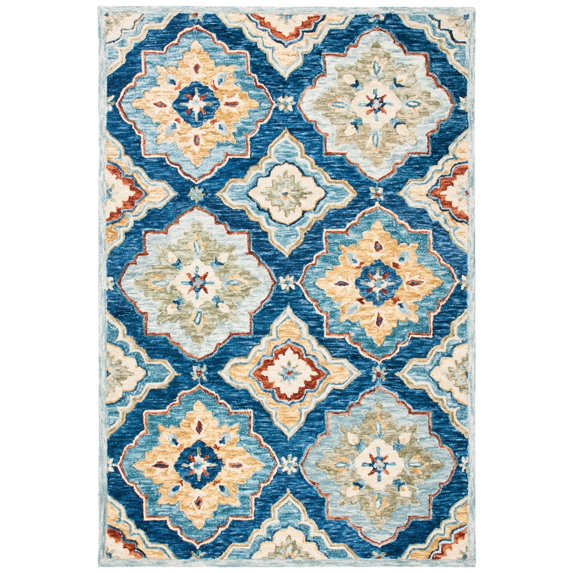 SAFAVIEH Suzani Eveleen Abstract Area Rug, Navy/Green, 3' x 5'