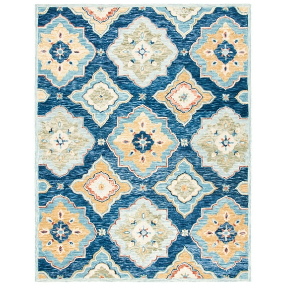 SAFAVIEH Suzani Eveleen Abstract Area Rug, Navy/Green, 8' x 10'