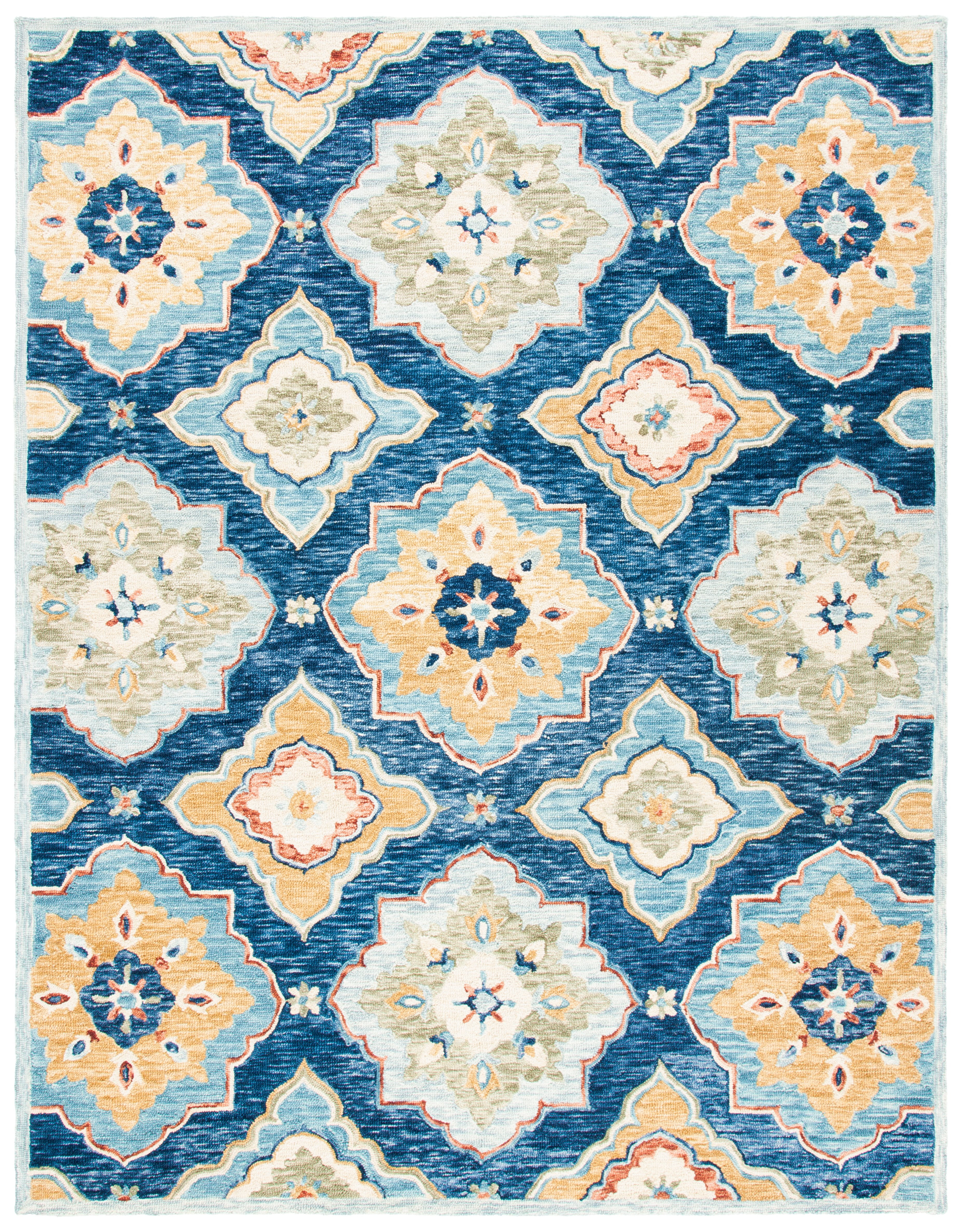 SAFAVIEH Suzani Eveleen Abstract Area Rug, Navy/Green, 9' x 12'