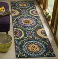 thumbnail image 1 of SAFAVIEH Suzani Iskra Medallion Wool Runner Rug, Blue/Multi, 2'3" x 8', 1 of 7