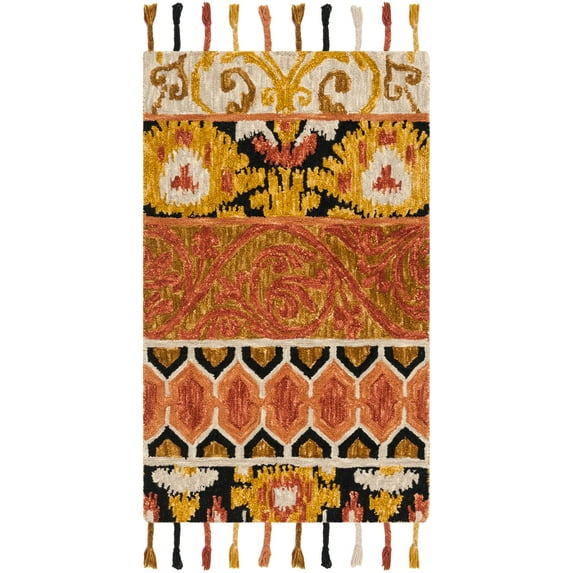 SAFAVIEH Suzani Melody Southwestern Wool Area Rug, Rust/Gold, 3' x 5'