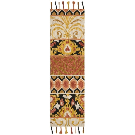 SAFAVIEH Suzani Melody Southwestern Wool Runner Rug, Rust/Gold, 2'3" x 8'