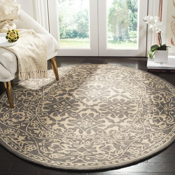 SAFAVIEH Suzani SZN101A Hand-hooked Grey / Beige Rug