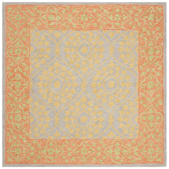 SAFAVIEH Suzani SZN105A Hand-hooked Orange / Silver Rug