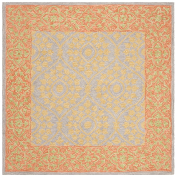 SAFAVIEH Suzani SZN105A Hand-hooked Orange / Silver Rug