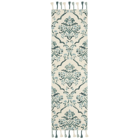 SAFAVIEH Suzani SZN205A Hand-hooked Ivory /Turquoise Rug