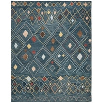 SAFAVIEH Suzani Lalia Geometric Area Rug, Dark Blue/Multi, 9' x 12'