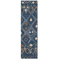 SAFAVIEH Suzani Sandy Geometric Runner Rug, Blue/Multi, 2'3" x 10'