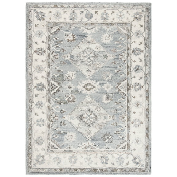 SAFAVIEH Suzani Milka Oriental Area Rug, Grey/Ivory, 5' x 8'