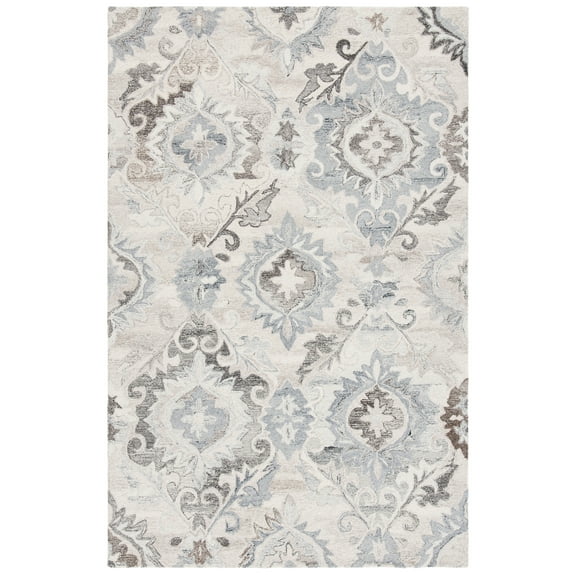 SAFAVIEH Suzani Theophania Oriental Area Rug, Ivory/Grey, 6' x 9'