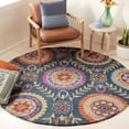 thumbnail image 1 of Safavieh Suzani Iskra Medallion Area Rug, Blue/Multi, 6' x 6' Round, 1 of 10