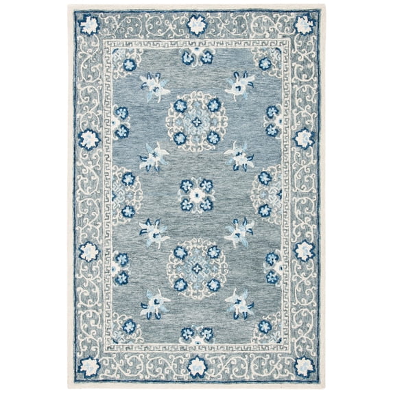 SAFAVIEH Suzani Virginia Oriental Area Rug, Grey/Ivory, 5' x 8'