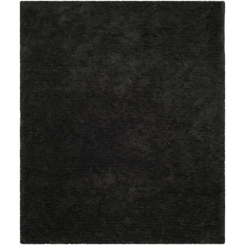 SAFAVIEH Sybella Solid Plush Polyester Sheep Shag Area Rug, Charcoal, 2'6" x 4'