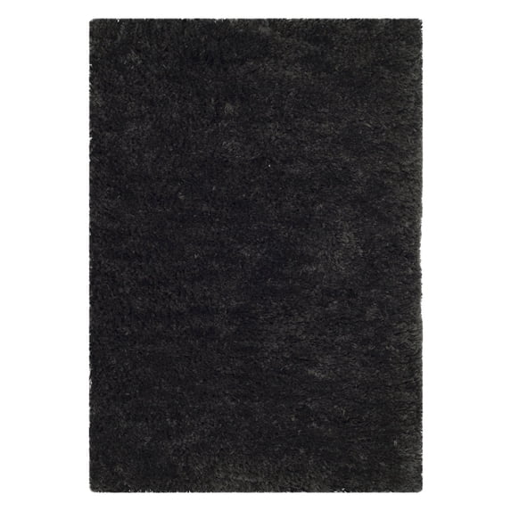 SAFAVIEH Sybella Solid Plush Polyester Sheep Shag Area Rug, Charcoal, 3' x 5'