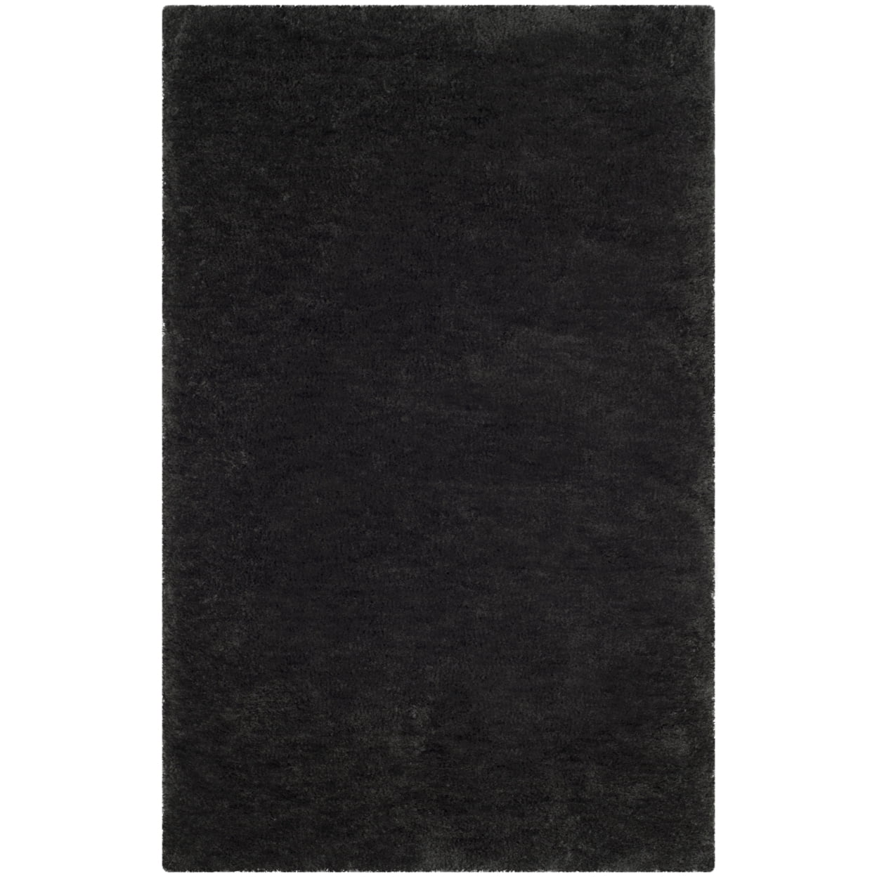 SAFAVIEH Sybella Solid Plush Polyester Sheep Shag Area Rug, Charcoal, 5' x 8'