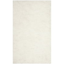 SAFAVIEH Sybella Solid Plush Polyester Sheep Shag Area Rug, Ivory, 3' x 5'