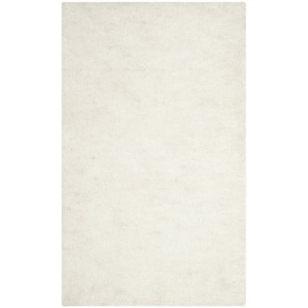 SAFAVIEH Sybella Solid Plush Polyester Sheep Shag Area Rug, Ivory, 3' x 5'