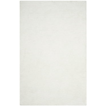 SAFAVIEH Sybella Solid Plush Polyester Sheep Shag Area Rug, Ivory, 6' x 9'