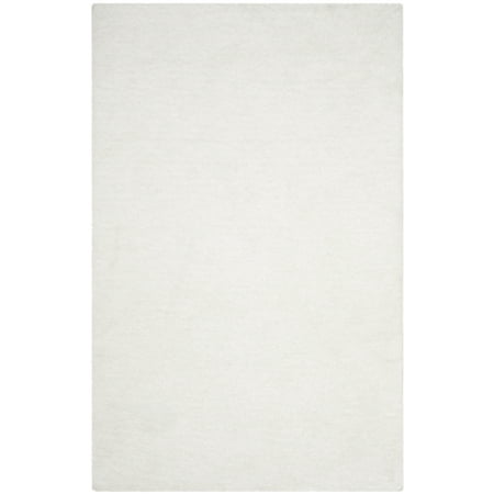 SAFAVIEH Sybella Solid Plush Polyester Sheep Shag Area Rug, Ivory, 6' x 9'