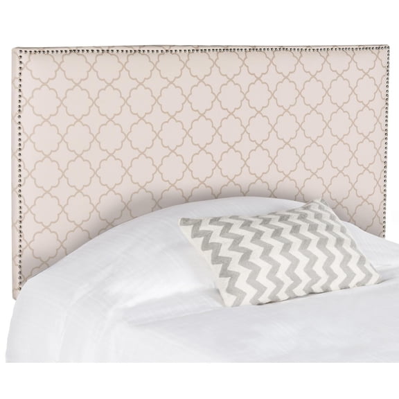 SAFAVIEH Sydney Classic Glam Upholstered Headboard, Full, Pale Pink/Beige
